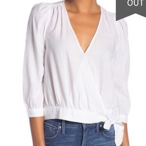 Madewell Solid Surplice wrap blouse